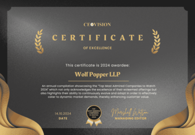 Wolf Popper LLP Recognized Among the Top Most Admired Companies to Watch in 2024 by The CEO Vision